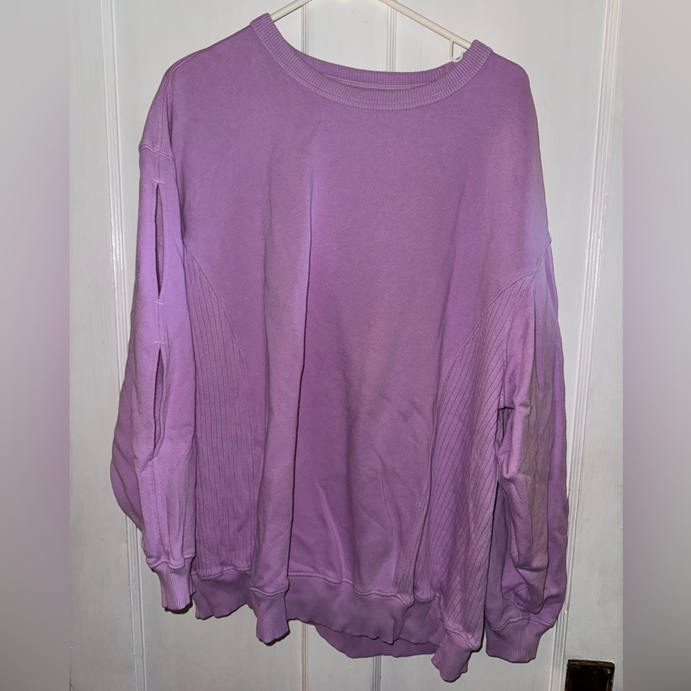 Aerie Très Chic Keyhole Sweatshirt Ivy Lavender Medium M